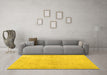 Machine Washable Persian Yellow Traditional Rug in a Living Room, wshtr3851yw