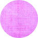 Round Persian Purple Traditional Rug, tr3851pur