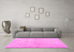 Machine Washable Persian Pink Traditional Rug in a Living Room, wshtr3851pnk