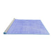 Sideview of Machine Washable Persian Blue Traditional Rug, wshtr3851blu