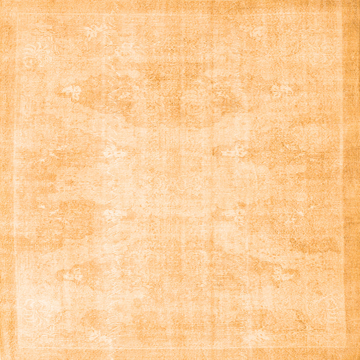 Round Machine Washable Persian Orange Traditional Area Rugs, wshtr3852org