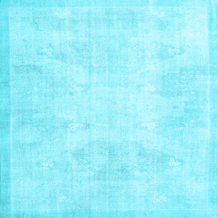 Square Machine Washable Persian Light Blue Traditional Rug, wshtr3852lblu