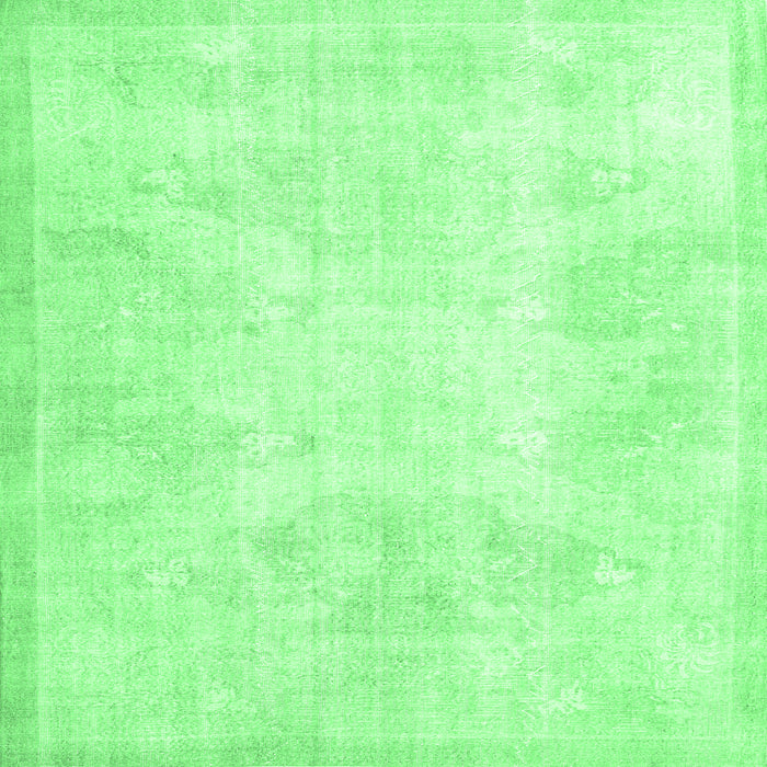 Square Machine Washable Persian Emerald Green Traditional Area Rugs, wshtr3852emgrn