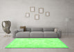 Machine Washable Persian Green Traditional Area Rugs in a Living Room,, wshtr3852grn