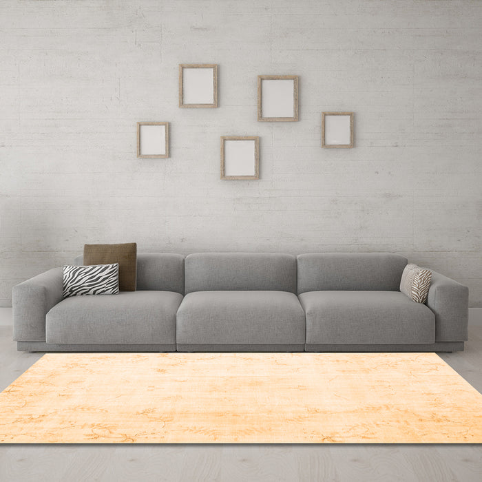 Machine Washable Persian Orange Traditional Area Rugs in a Living Room, wshtr3853org