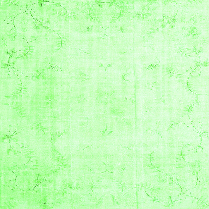 Round Machine Washable Persian Green Traditional Area Rugs, wshtr3853grn