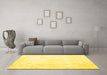 Machine Washable Persian Yellow Traditional Rug in a Living Room, wshtr3853yw