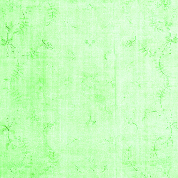 Serging Thickness of Machine Washable Persian Green Traditional Area Rugs, wshtr3853grn