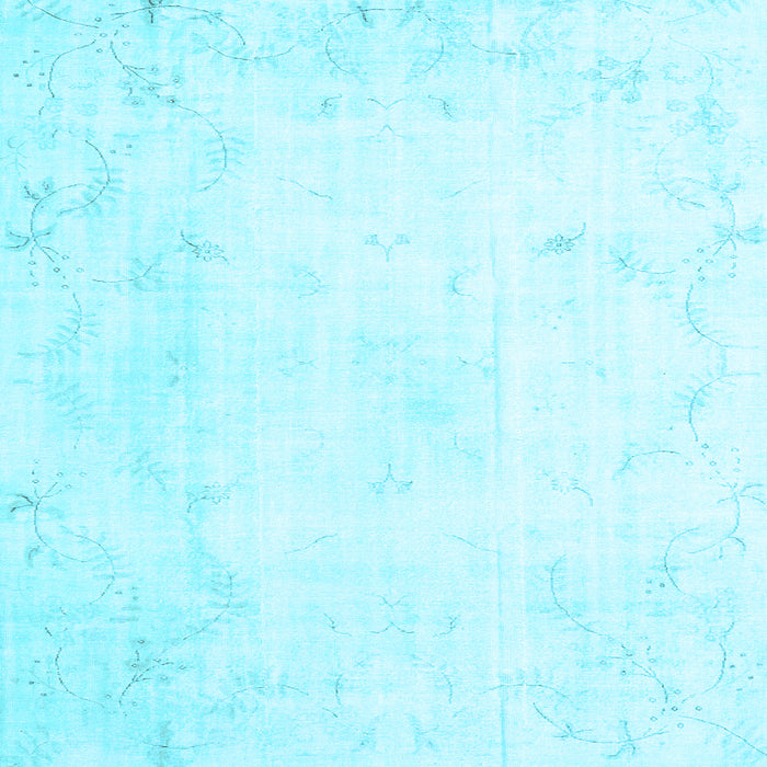 Square Machine Washable Persian Light Blue Traditional Rug, wshtr3853lblu