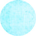 Round Persian Light Blue Traditional Rug, tr3853lblu