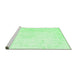 Sideview of Machine Washable Persian Emerald Green Traditional Area Rugs, wshtr3853emgrn