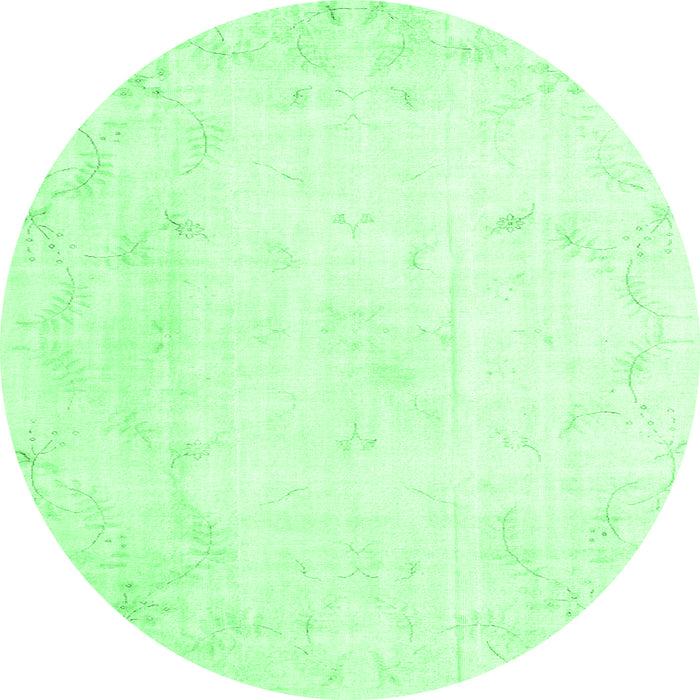 Round Persian Emerald Green Traditional Rug, tr3853emgrn