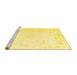 Sideview of Machine Washable Persian Yellow Traditional Rug, wshtr3853yw