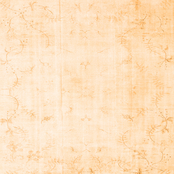 Round Machine Washable Persian Orange Traditional Area Rugs, wshtr3853org