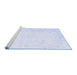 Sideview of Machine Washable Persian Blue Traditional Rug, wshtr3853blu