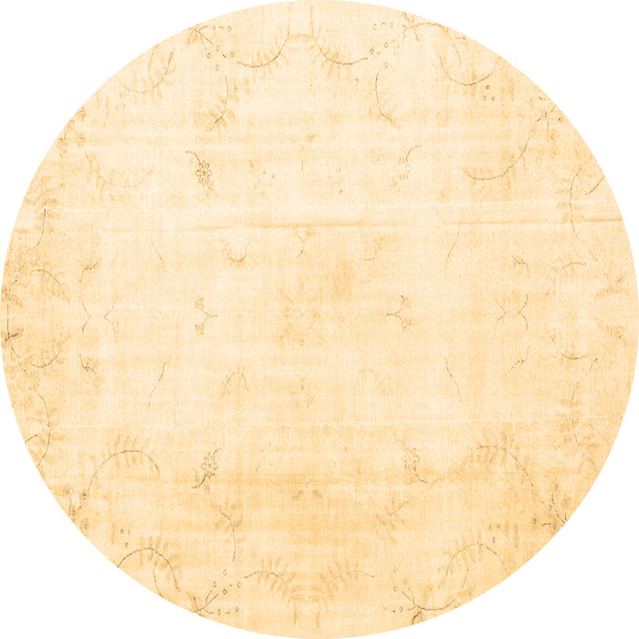 Round Machine Washable Persian Brown Traditional Rug, wshtr3853brn