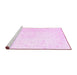 Sideview of Machine Washable Persian Pink Traditional Rug, wshtr3853pnk