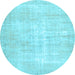 Round Persian Light Blue Traditional Rug, tr3854lblu