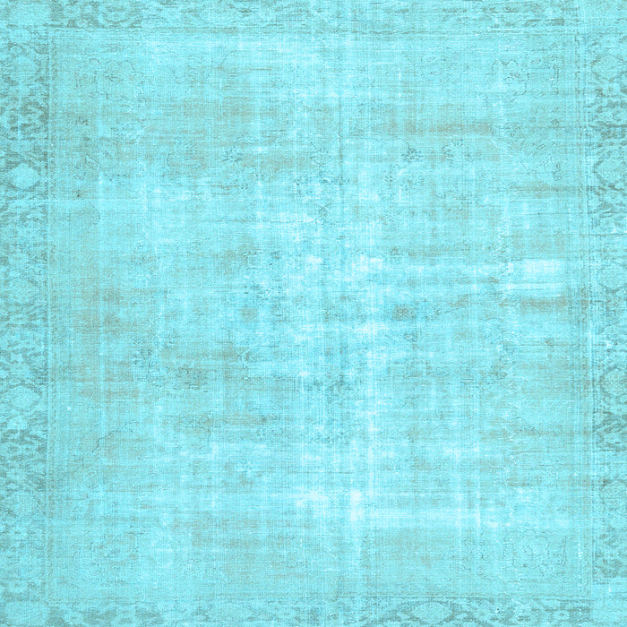 Square Machine Washable Persian Light Blue Traditional Rug, wshtr3854lblu