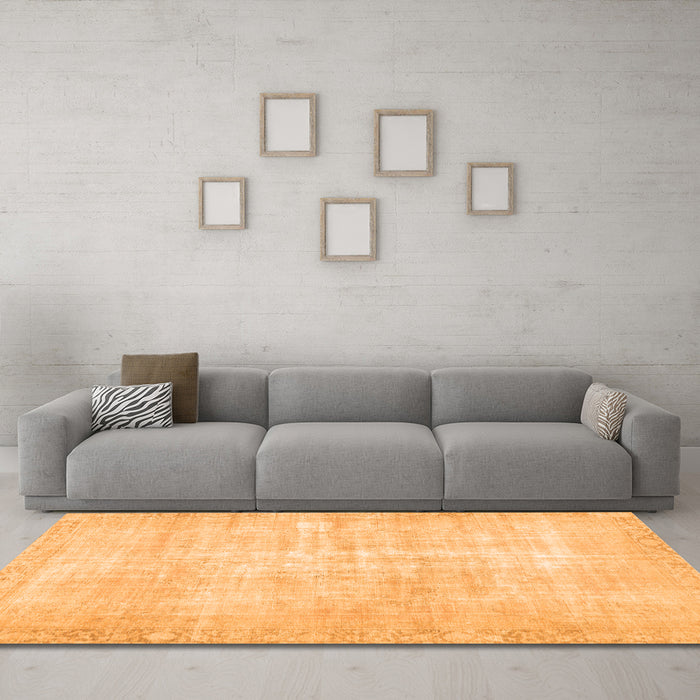 Machine Washable Persian Orange Traditional Area Rugs in a Living Room, wshtr3854org