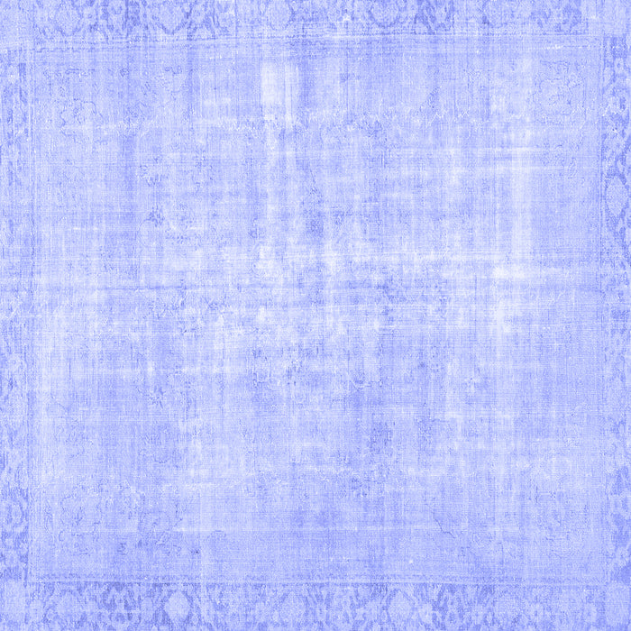 Square Machine Washable Persian Blue Traditional Rug, wshtr3854blu