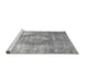 Sideview of Machine Washable Traditional Grey Gray Rug, wshtr3855