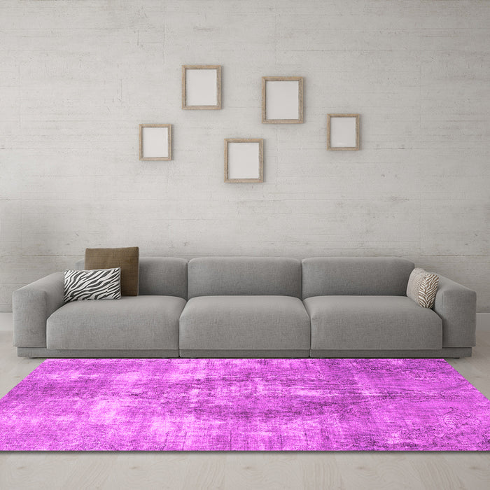 Machine Washable Persian Pink Traditional Rug in a Living Room, wshtr3855pnk