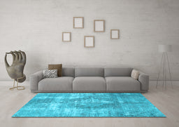 Machine Washable Persian Light Blue Traditional Rug in a Living Room, wshtr3855lblu