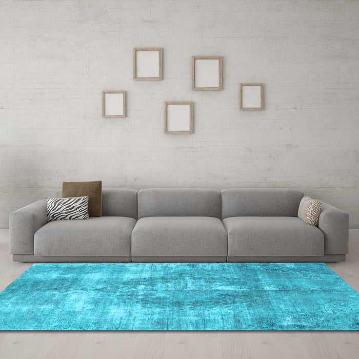 Machine Washable Persian Light Blue Traditional Rug in a Living Room, wshtr3855lblu