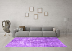 Machine Washable Persian Purple Traditional Area Rugs in a Living Room, wshtr3855pur