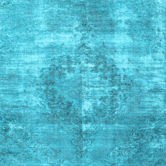 Square Machine Washable Persian Light Blue Traditional Rug, wshtr3855lblu