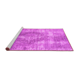 Sideview of Machine Washable Persian Pink Traditional Rug, wshtr3855pnk