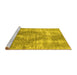 Sideview of Machine Washable Persian Yellow Traditional Rug, wshtr3855yw