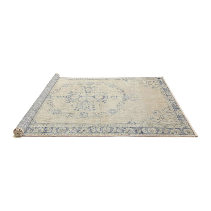 Sideview of Machine Washable Traditional Silver Pink Rug, wshtr3856