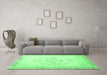 Machine Washable Persian Emerald Green Traditional Area Rugs in a Living Room,, wshtr3856emgrn