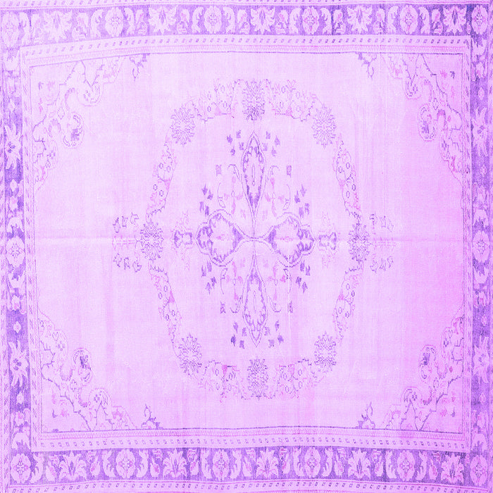 Square Machine Washable Persian Purple Traditional Area Rugs, wshtr3856pur
