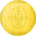 Round Persian Yellow Traditional Rug, tr3856yw