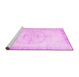 Sideview of Machine Washable Persian Pink Traditional Rug, wshtr3856pnk