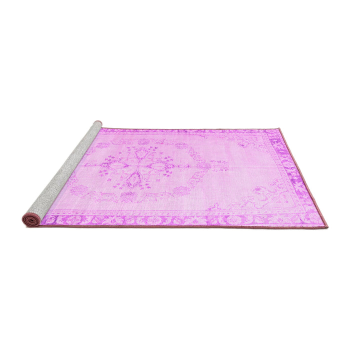 Sideview of Machine Washable Persian Pink Traditional Rug, wshtr3856pnk