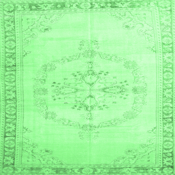 Square Persian Emerald Green Traditional Rug, tr3856emgrn