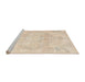 Sideview of Machine Washable Traditional Deep Peach Orange Rug, wshtr3857