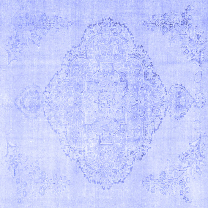 Square Persian Blue Traditional Rug, tr3857blu