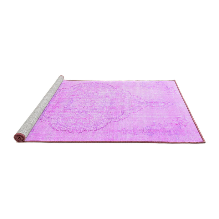 Sideview of Machine Washable Persian Purple Traditional Area Rugs, wshtr3857pur