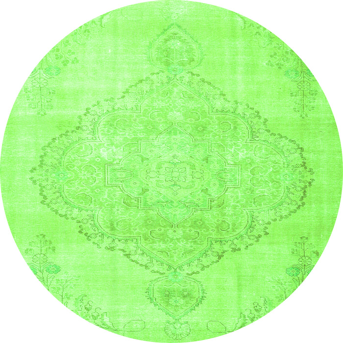 Square Persian Green Traditional Rug, tr3857grn