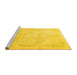 Sideview of Machine Washable Persian Yellow Traditional Rug, wshtr3857yw