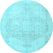 Round Persian Light Blue Traditional Rug, tr3857lblu