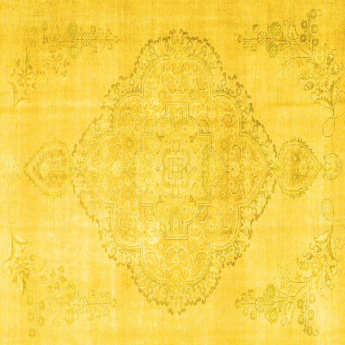Square Persian Yellow Traditional Rug, tr3857yw