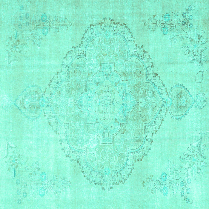 Square Persian Turquoise Traditional Rug, tr3857turq