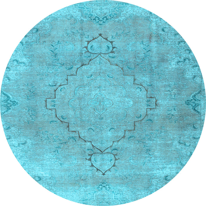 Round Persian Light Blue Traditional Rug, tr3858lblu
