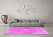 Machine Washable Persian Pink Traditional Rug in a Living Room, wshtr3858pnk